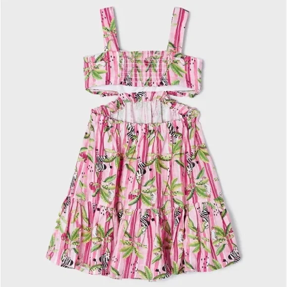 Mayoral Pink and White Ruched Tiered Sundress - Picture 3 of 3